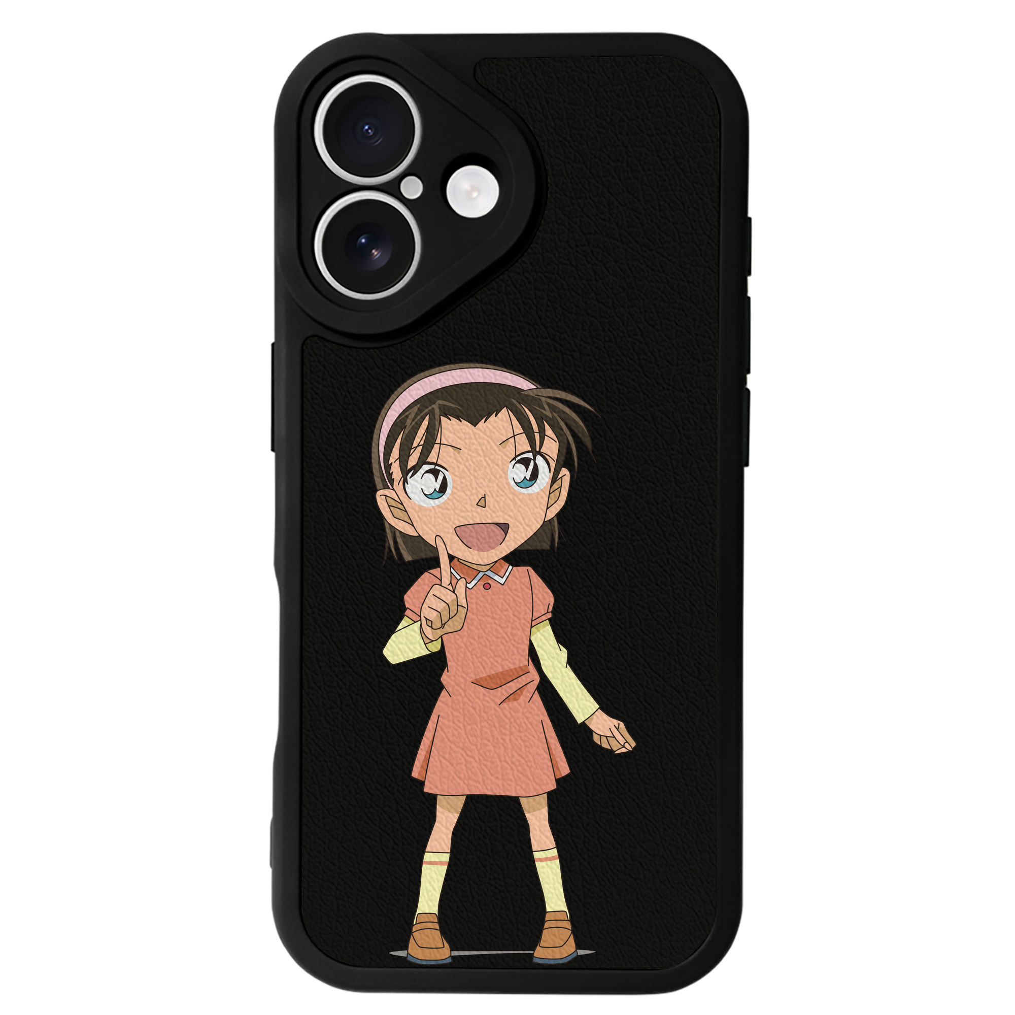 （画像用） 名探偵コナン 吉田 歩美 よしだ あゆみ Detective Conan my Yeager 【iPhone 16シリーズ対応】シリコンスマホケース（レザー調） 材質：シリコン